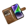  2w1 etui skórzany pokrowiec z klapką iPhone 14 Plus Anti-RFID Oil Wax Wallet Case jasno-brązowy - zdj. dodatkowe 7