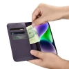 2w1 etui skórzany pokrowiec z klapką iPhone 14 Anti-RFID Wallet Case ciemnofioletowy - zdj. dodatkowe 10