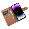  2w1 etui skórzany pokrowiec z klapką iPhone 14 Pro Max Anti-RFID Wallet Case brązowy - zdj. dodatkowe 8