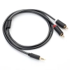  Kabel przewód audio 3.5 mm mini jack - 2x RCA 1.5m czarny - zdj. dodatkowe 3
