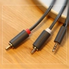  Kabel przewód audio 3.5 mm mini jack - 2x RCA 1.5m czarny - zdj. dodatkowe 8
