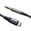  Kabel audio stereo do telefonu AUX 3.5 mm mini jack - USB-C 1.2m czarny - zdj. dodatkowe 3