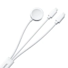  3w1 Kabel przewód USB-A z ładowarka indukcyjną + 2x iPhone Lightning 1.2m biały - zdj. dodatkowe 1