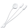 3w1 Kabel przewód USB-A z ładowarka indukcyjną + 1x iPhone Lightning + 1x USB-C 1.2m biały - zdj. dodatkowe 3