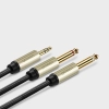  Kabel przewód audio mini jack 3.5 mm - 2 x jack 6.35mm 2m szary - zdj. dodatkowe 5