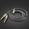  Kabel przewód audio mini jack 3.5 mm - 2 x jack 6.35mm 2m szary - zdj. dodatkowe 7