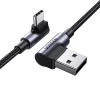 Kabel przewód kątowy USB-C - USB 2.0 480Mb/s 3A 3m czarny
