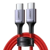 Kabel przewód w oplocie USB-C - USB-C 2.0 3A czerwony