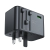  Uniwersalna ładowarka podróżna GaN 2x USB-A 3x USB-C wtyczki UK EU USA AUS czarna - zdj. dodatkowe 5