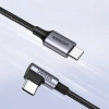  Kabel przewód kątowy USB-C w oplocie 480Mb/s 0.5m czarno szary - zdj. dodatkowe 1