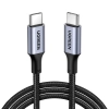  Kabel przewód USB-C w oplocie 5A 480Mb/s 0.5m czarno szary - zdj. dodatkowe 2