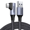 Kabel przewód kątowy USB - USB-C 5Gb/s 3A 1m czarny