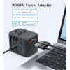  Uniwersalna ładowarka podróżna USB-C 2x USB-A PD 30W wtyczki USA EU UK AU czarna - zdj. dodatkowe 7
