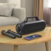  Głośnik bezprzewodowy do karaoke 200W z 2 mikrofonami USB-C czarny - zdj. dodatkowe 9