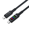  Kabel przewód USB-C - USB-C 100W z wyświetlaczem 1.2m czarny - zdj. dodatkowe 1