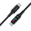  Kabel przewód USB-C - USB-C 100W z wyświetlaczem 1.2m czarny - zdj. dodatkowe 3