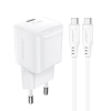 Mini Ładowarka sieciowa PD 30W GaN + kabel USB-C biała