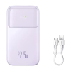 Powerbank z wyświetlaczem 10000mAh 22.5W + kabel USB-A / USB-C fioletowy