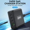  Ładowarka sieciowa GaN 240W USB-A 3x USB-C czarna - zdj. dodatkowe 7