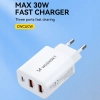  Ładowarka sieciowa 100-240V 30W USB-C 2x USB-A biała - zdj. dodatkowe 5