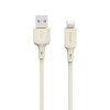 Kabel przewód do iPhone wzmacniany SR USB-A - Lightning 5A 1m beżowy