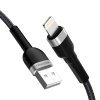  Kabel przewód do iPhone w oplocie USB-A - Lightning 2.4A 1m czarny - zdj. dodatkowe 1