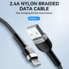  Kabel przewód do iPhone w oplocie USB-A - Lightning 2.4A 1m czarny - zdj. dodatkowe 5