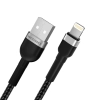  Kabel przewód do iPhone w oplocie USB-A - Lightning 2.4A 2m czarny - zdj. dodatkowe 3
