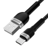  Kabel przewód w oplocie USB-A - USB-C 2.4A 1m czarny - zdj. dodatkowe 2