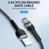  Kabel przewód w oplocie USB-A - USB-C 2.4A 1m czarny - zdj. dodatkowe 5