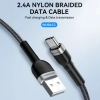  Kabel przewód w oplocie USB-A - USB-C 2.4A 2m czarny - zdj. dodatkowe 5