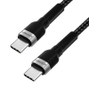  Kabel przewód w oplocie USB-C - USB-C PD 65W 1m czarny - zdj. dodatkowe 2
