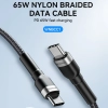  Kabel przewód w oplocie USB-C - USB-C PD 65W 1m czarny - zdj. dodatkowe 5