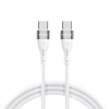 Trwały elastyczny kabel przewód USB-C - USB-C PD 65W 1m biały