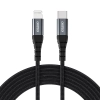  Kabel przewód do iPhone MFi USB-C - Lightning 480Mb/s 3A 2m czarny - zdj. dodatkowe 1