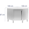  Szafa gastronomiczna narożna STAL 100 x 100 x 87 cm - zdj. dodatkowe 4