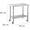  Stół blat roboczy na kółkach 2 poziomy 60 x 90 cm STAL do 145 kg - zdj. dodatkowe 5
