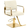  Fotel fryzjerski barberski kosmetyczny z podnóżkiem Physa OTLEY - kremowo złoty - zdj. dodatkowe 1