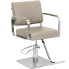  Fotel fryzjerski barberski kosmetyczny z podnóżkiem Physa OTLEY - beżowo srebrny - zdj. dodatkowe 1