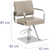  Fotel fryzjerski barberski kosmetyczny z podnóżkiem Physa OTLEY - beżowo srebrny - zdj. dodatkowe 6