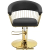  Fotel fryzjerski barberski z podnóżkiem LYME - czarno złoty - zdj. dodatkowe 1