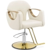 Fotel fryzjerski barberski z podnóżkiem BARTON - kremowy