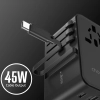  Adapter ładowarka podróżna 45W EU / US / AUS / UK z wbudowanym kablem USB-C - czarny - zdj. dodatkowe 6