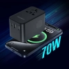 Adapter ładowarka podróżna 70W EU / US / AUS / UK z wbudowanym kablem USB-C - czarny - zdj. dodatkowe 9