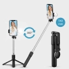  Selfie stick teleskopowy z pilotem + lampka LED stojak tripod na telefon 0.71m - czarny - zdj. dodatkowe 6