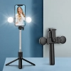  Selfie stick teleskopowy z pilotem + lampka LED stojak tripod na telefon 0.71m - czarny - zdj. dodatkowe 7