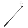 Selfie stick teleskopowy z pilotem + 2x lampka LED stojak tripod na telefon 1.3m aluminium - czarny