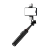  Selfie stick teleskopowy z pilotem + 2x lampka LED stojak tripod na telefon 1.3m aluminium - czarny - zdj. dodatkowe 5