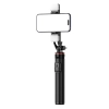  Selfie stick teleskopowy z pilotem + 2x lampka LED stojak tripod na telefon 1.3m aluminium - czarny - zdj. dodatkowe 8