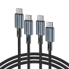 Kabel przewód USB-C - USB-C PD 60W w oplocie XCC-1014 - szary - zdj. dodatkowe 1